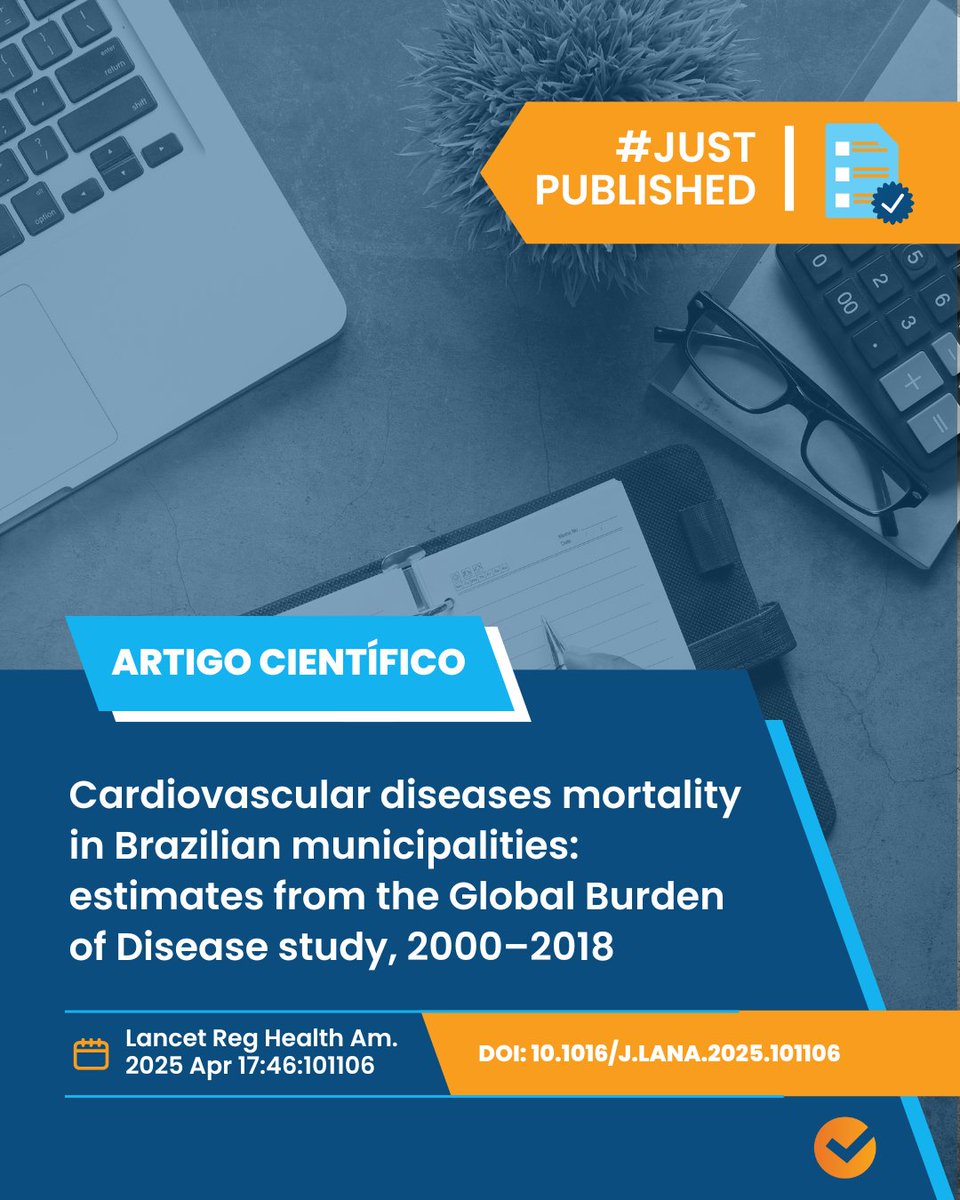 Artigo recém publicado! #JustPublished

Título: Cardiovascular diseases mortality in Brazilian municipalities: estimates from the Global Burden of Disease study, 2000–2018

Acesse: pubmed.ncbi.nlm.nih.gov/40290131/
