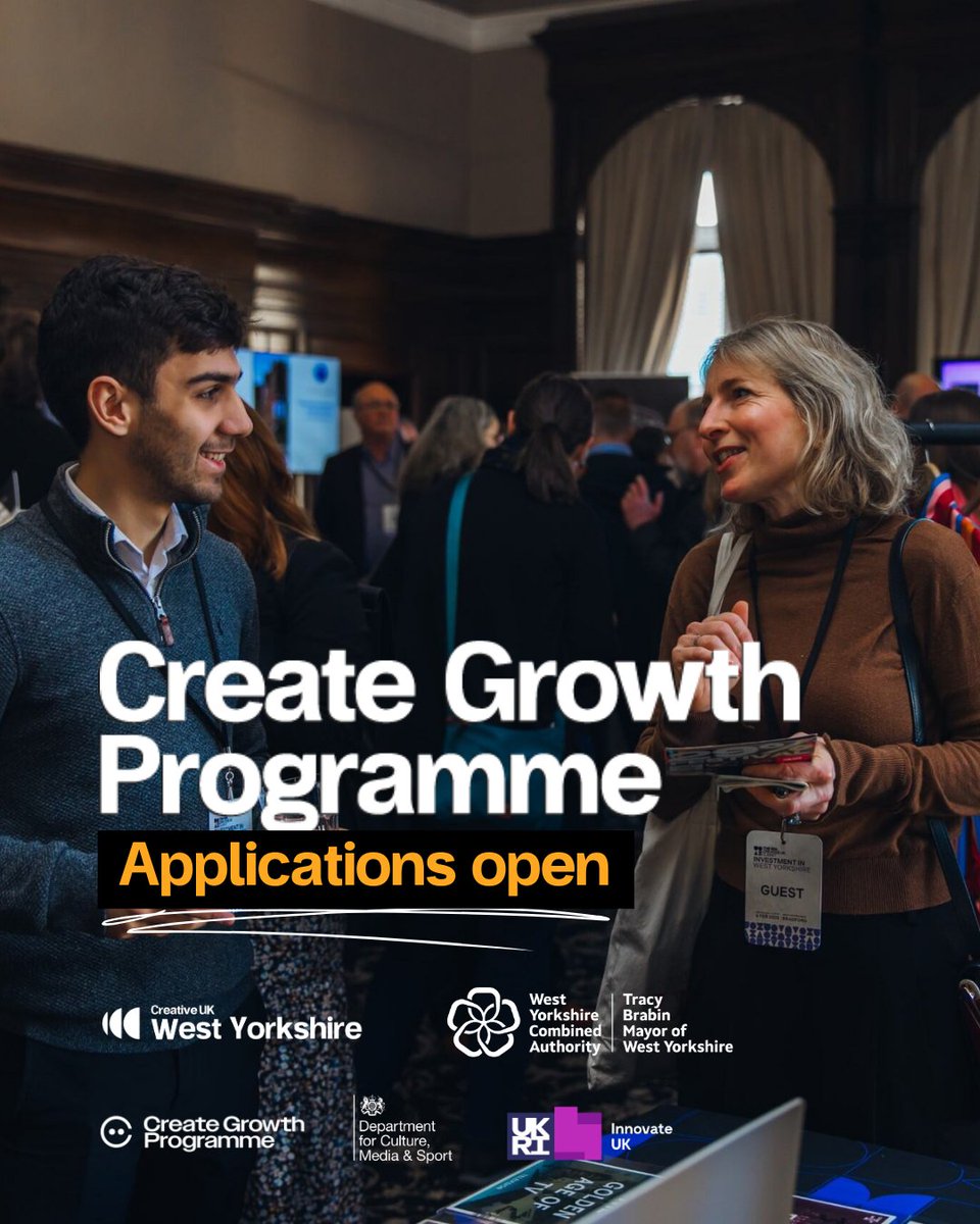 Are you a creative business looking to grow?
Get expert support, one-to-one coaching and mentoring to find the right investment. The West Yorkshire Create Growth Programme 2025 helps you find the right investment at the right time.
Find out more and apply: wearecreative.uk/support/region…