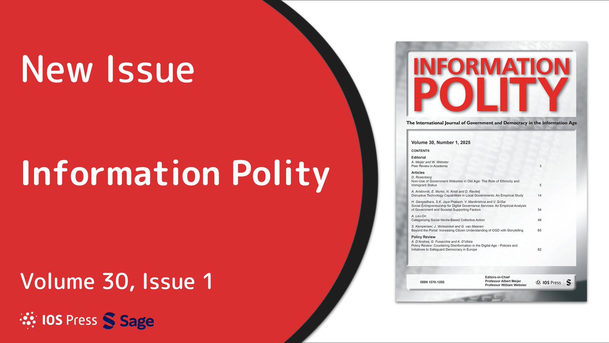 🚀 Vol. 30, Issue 1 is out! This issue features an editorial on peer review and a collection of articles covering the digital divide, IT management in local governments, social media, open data, social entrepreneurship, and disinformation. 📷lnkd.in/eGbhcUS8