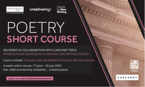 We are delighted to announce the return of our popular online poetry short course for 2025 – delivered in collaboration with <a href="/Carcanet/">Carcanet Press</a> Press, one of the leading literary publishers of modern and classic poetry.

More info: alc.manchester.ac.uk/study/short-co…