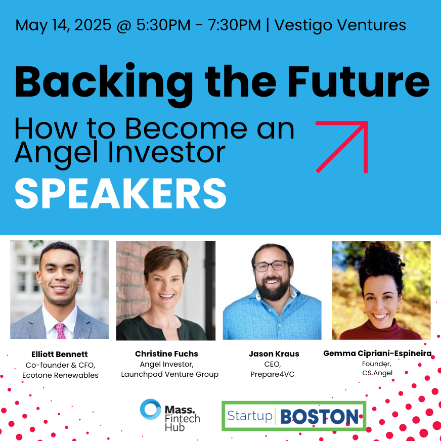 Mass Fintech Hub (@massfintechhub) on Twitter photo Ready to take the leap into angel investing? Join us May 14 at <a href="/VestigoVentures/">VestigoVentures</a> for our "Backing the Future" event co-hosted by <a href="/startupBOSorg/">Startup Boston</a>: lu.ma/vwrjphvt?mc_ci…
Register before Monday, May 12th!
#MassachusettsFintech #AngelInvesting #VC #FintechEvents Ready to take the leap into angel investing? Join us May 14 at <a href="/VestigoVentures/">VestigoVentures</a> for our "Backing the Future" event co-hosted by <a href="/startupBOSorg/">Startup Boston</a>: lu.ma/vwrjphvt?mc_ci…
Register before Monday, May 12th!
#MassachusettsFintech #AngelInvesting #VC #FintechEvents