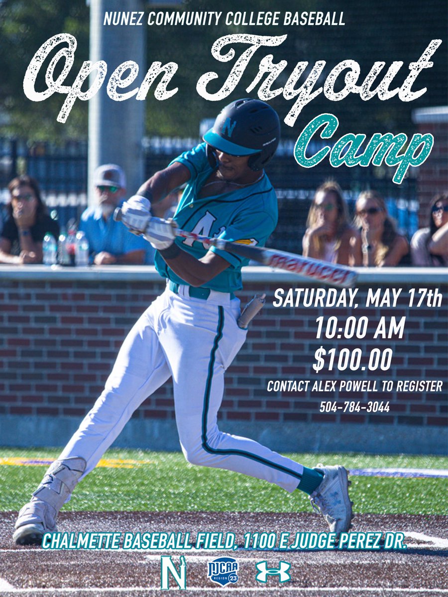 Nunez Baseball will hold an Open Tryout Camp on Saturday, May 17th. 2025 and 2026 graduating classes are welcome, along with college transfers. 

Please contact <a href="/AlexPowell_20/">Alex Powell</a> to reserve your spot. 

#FlockUp
