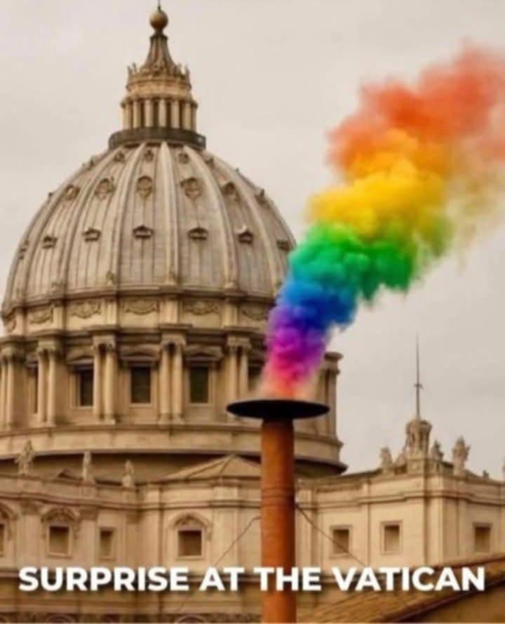 I have set My #rainbow in the cloud, and it shall be a sign of the covenant between Me and ALL the earth. (Genesis 9:13) #Conclave #ProgressiveChristianity #LGBTQ