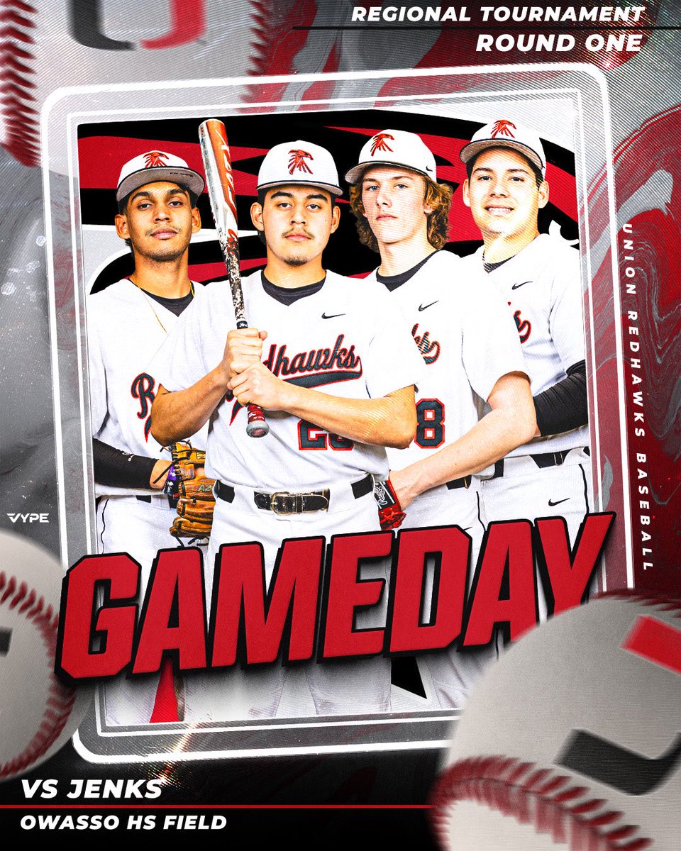 Union Athletics (@union_athletics) on Twitter photo 🔥⚾️ The postseason starts NOW.
Union Baseball takes on Jenks today at 12:30 PM in Round 1 of Regionals!
📍 Owasso HS
Let’s ride, Redhawks. We’re all behind you! #UnionBaseball #PlayoffTime
<a href="/union_baseball/">Union Baseball</a> 🔥⚾️ The postseason starts NOW.
Union Baseball takes on Jenks today at 12:30 PM in Round 1 of Regionals!
📍 Owasso HS
Let’s ride, Redhawks. We’re all behind you! #UnionBaseball #PlayoffTime
<a href="/union_baseball/">Union Baseball</a>
