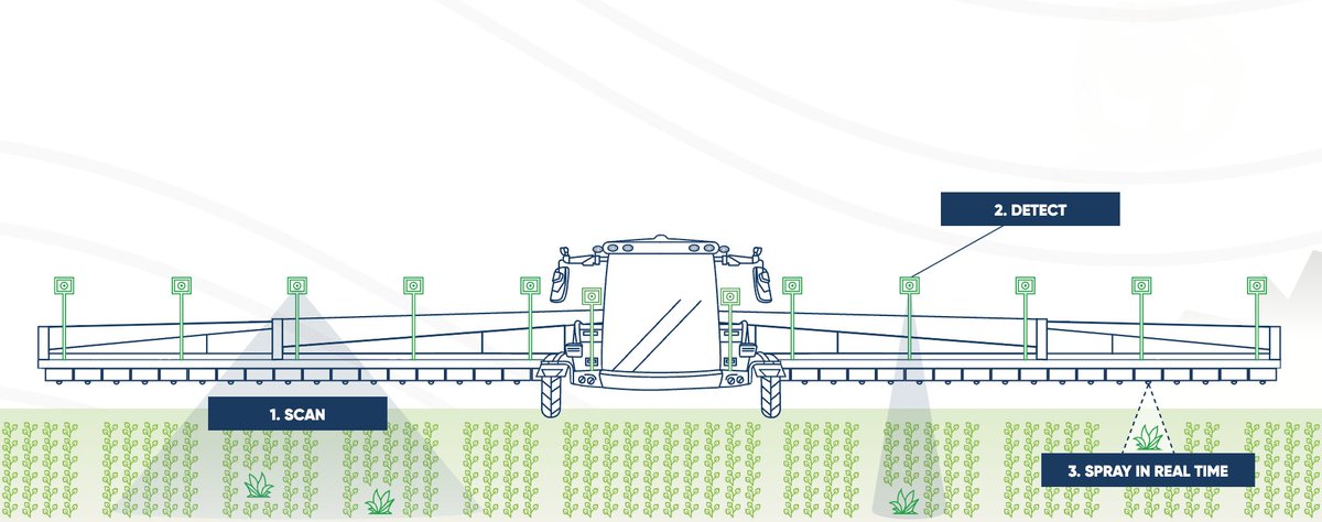 Bilberry is capable of extraordinary things using cutting-edge technology, and yet the solution is very simple to explain. The cameras scan the field for the weeds,   the algorithms detect the weeds and the sprayer activates the corresponding nozzle to kill the weeds.