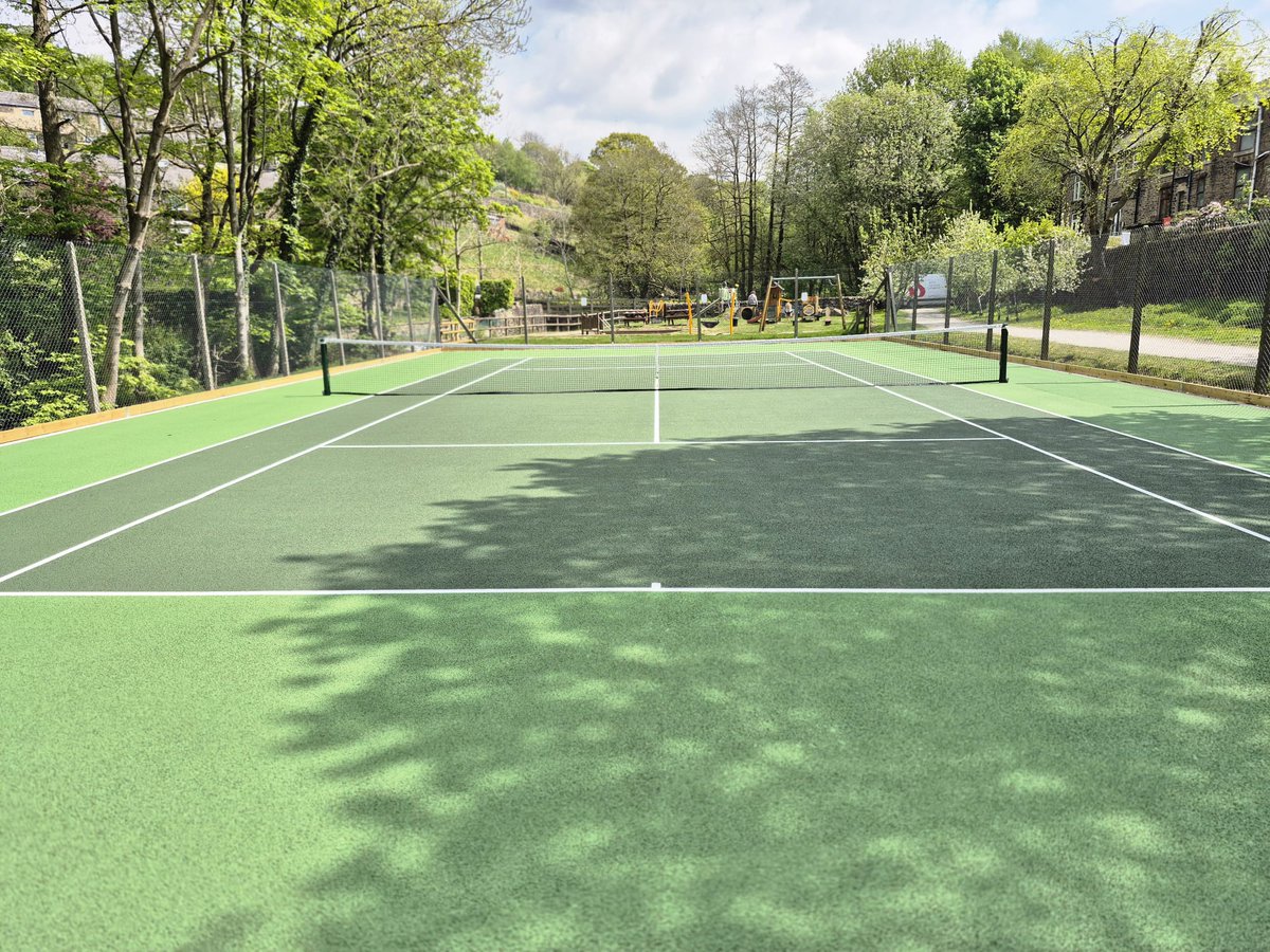 Sportssurfacing's tweet image. Great finish to this project for Hayfield Parish Council to bring their old tennis court back into life for the local community. Works included a new macadam overlay, fencing upgrades, new sockets, root removal &amp;amp; all complete with an attractive two-tone green acrylic colour coat.
