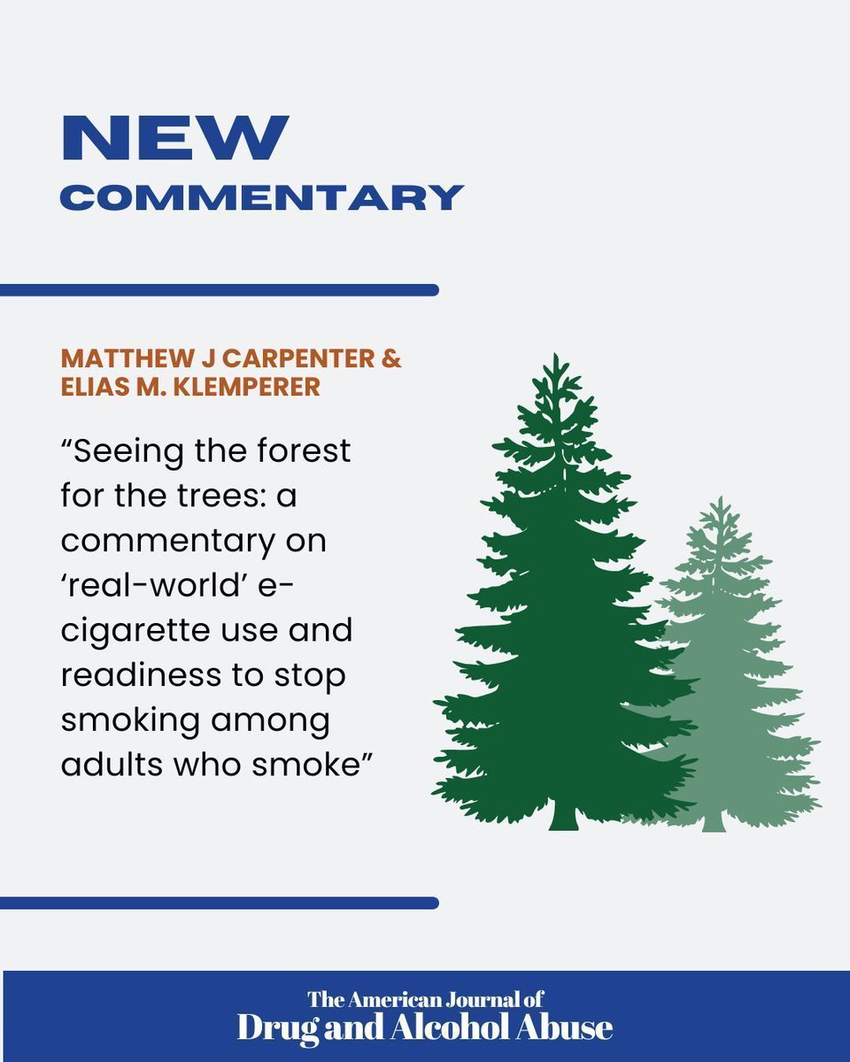 Don't miss our latest commentary! They provide an in-depth critique of the article "Readiness to stop smoking and subsequent switching away to electronic nicotine delivery systems among adults who smoke cigarettes" recently published here in AJDAA tandfonline.com/doi/full/10.10…