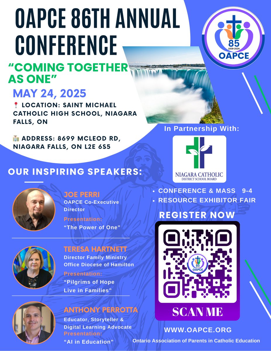 Michelle (@michaelaa_01) on Twitter photo Only 2 weeks left to to purchase Tickets for OAPCE annual conference held on May 24 in Niagara Falls. Enjoy keynotes, workshops & networking that will empower our school community. Open to all to all! Visit the link to purchase tickets.
dvgph.r.sp1-brevo.net/mk/mr/sh/1t6AV…
<a href="/StRitaRock1/">St. Rita Rock</a> Only 2 weeks left to to purchase Tickets for OAPCE annual conference held on May 24 in Niagara Falls. Enjoy keynotes, workshops & networking that will empower our school community. Open to all to all! Visit the link to purchase tickets.
dvgph.r.sp1-brevo.net/mk/mr/sh/1t6AV…
<a href="/StRitaRock1/">St. Rita Rock</a>