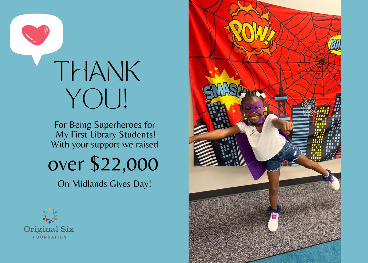Original6Found's tweet photo. We are blessed by the community that supports SC students in rural and under-resourced communities through the #O6Afterschool and #MyFirstLibrary programs. From volunteering, to community partnerships and financial contributions-You Are Changing Lives! #originalsixfoundation https://t.co/17s4k1X3Tq