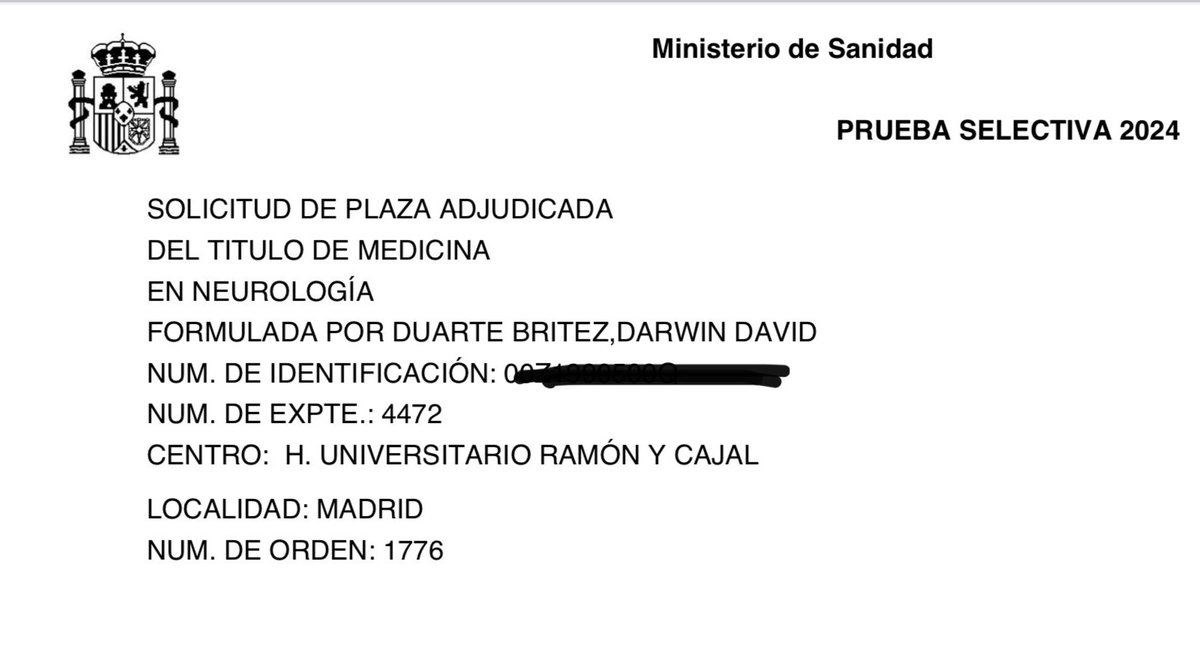Oficialmente R1 de Neurología en el H.U Ramón y Cajal 🧠🥹🥳