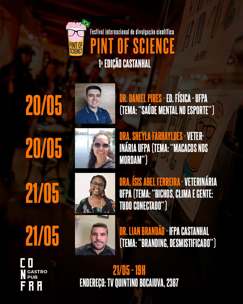 Pela primeira vez em Castanhal!

Festival Pint of Science