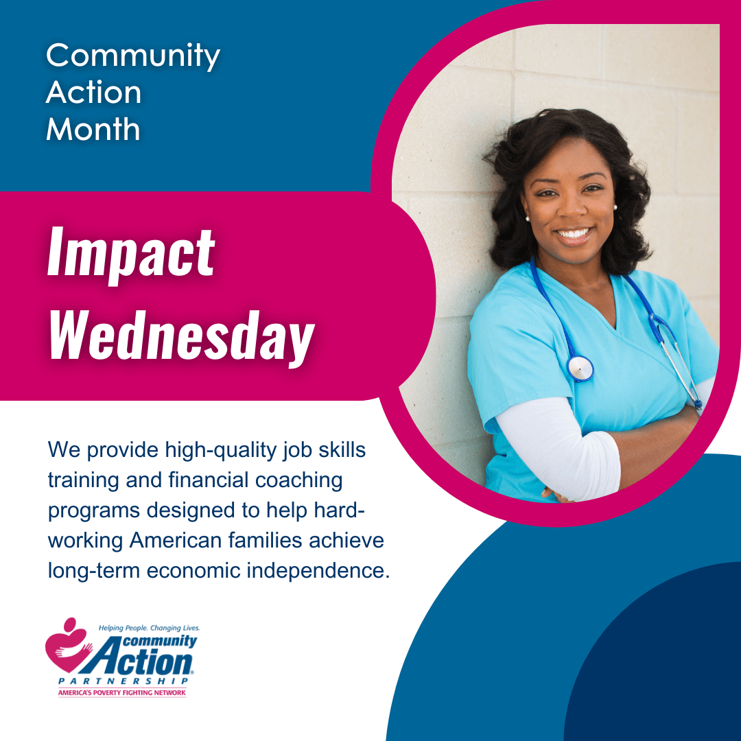 CAPartnership's tweet photo. Helping hardworking families get ahead, that’s what #CommunityAction is all about! We provide high-quality job skills training and financial coaching programs designed to help hard-working American families achieve long-term economic independence. #ImpactWednesday https://t.co/5YgUKe2NQa