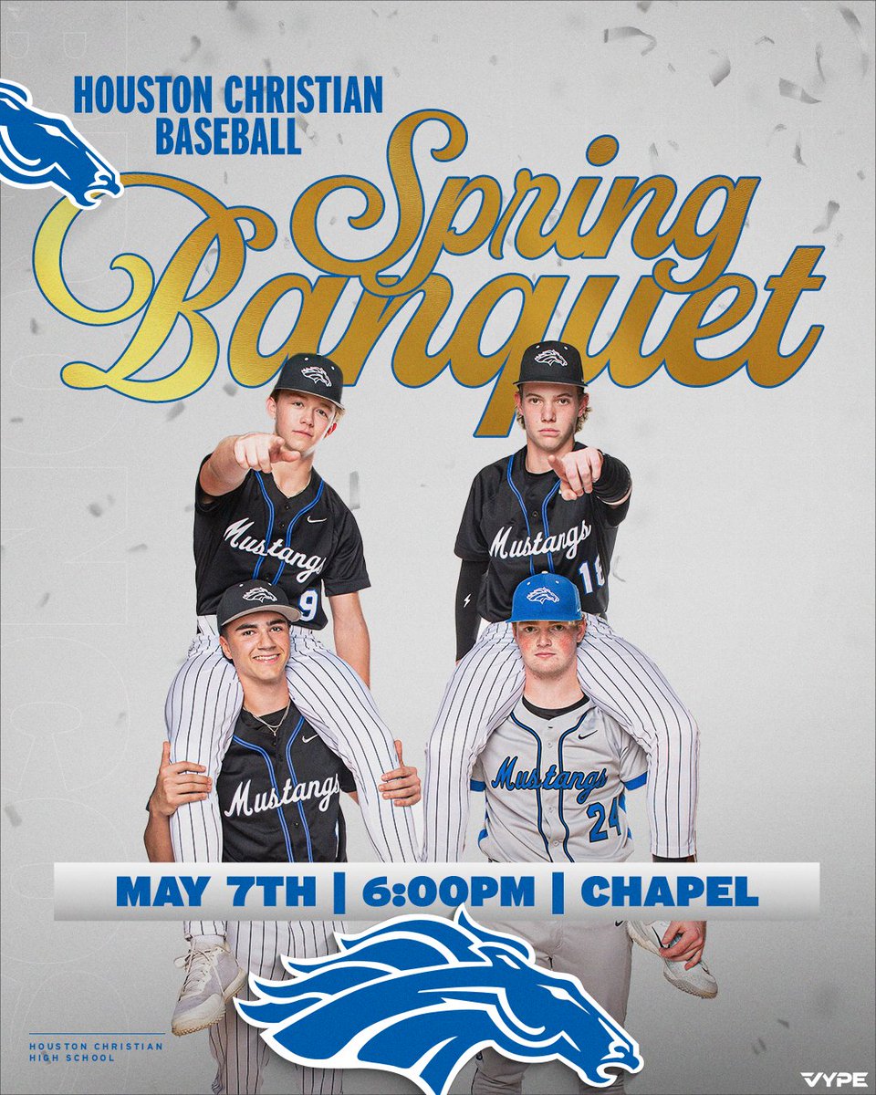 Join us for our Baseball Spring Banquet this evening at 6:00pm! 

#GoMustangs