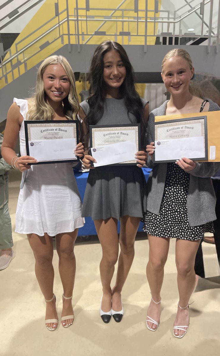 Congratulations to Maeve Durkin, Gabby Dittmer, and Moira Conway on being awarded scholarships last night!  An honor truly well deserved by these outstanding young women!