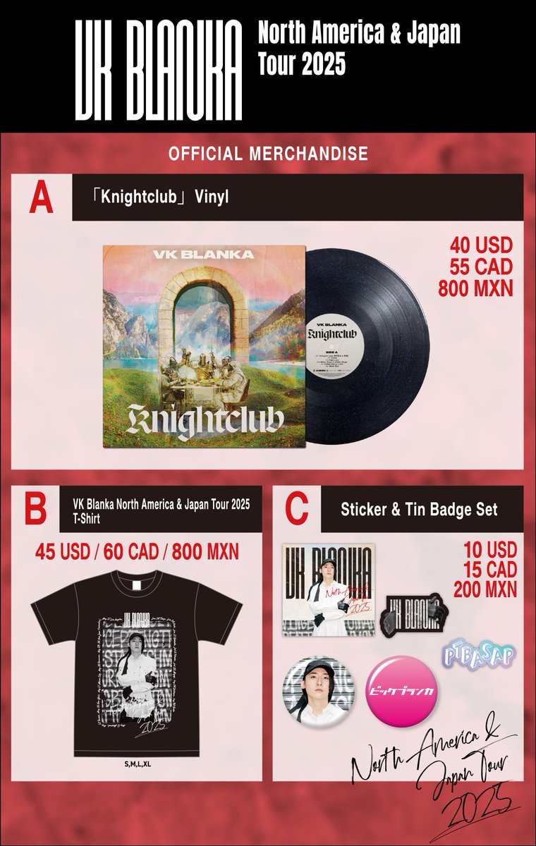 ⋰ #VKBlanka North America & Japan Tour 2025 Merch Information✨ ＼⋱ Vinyl,  t-shirts and Sticker & Tin Badge Set will be sold! Get your tickets now for  the show!🎫 https://t.co/LCn1DQDDQW #VK_NAJPTour2025