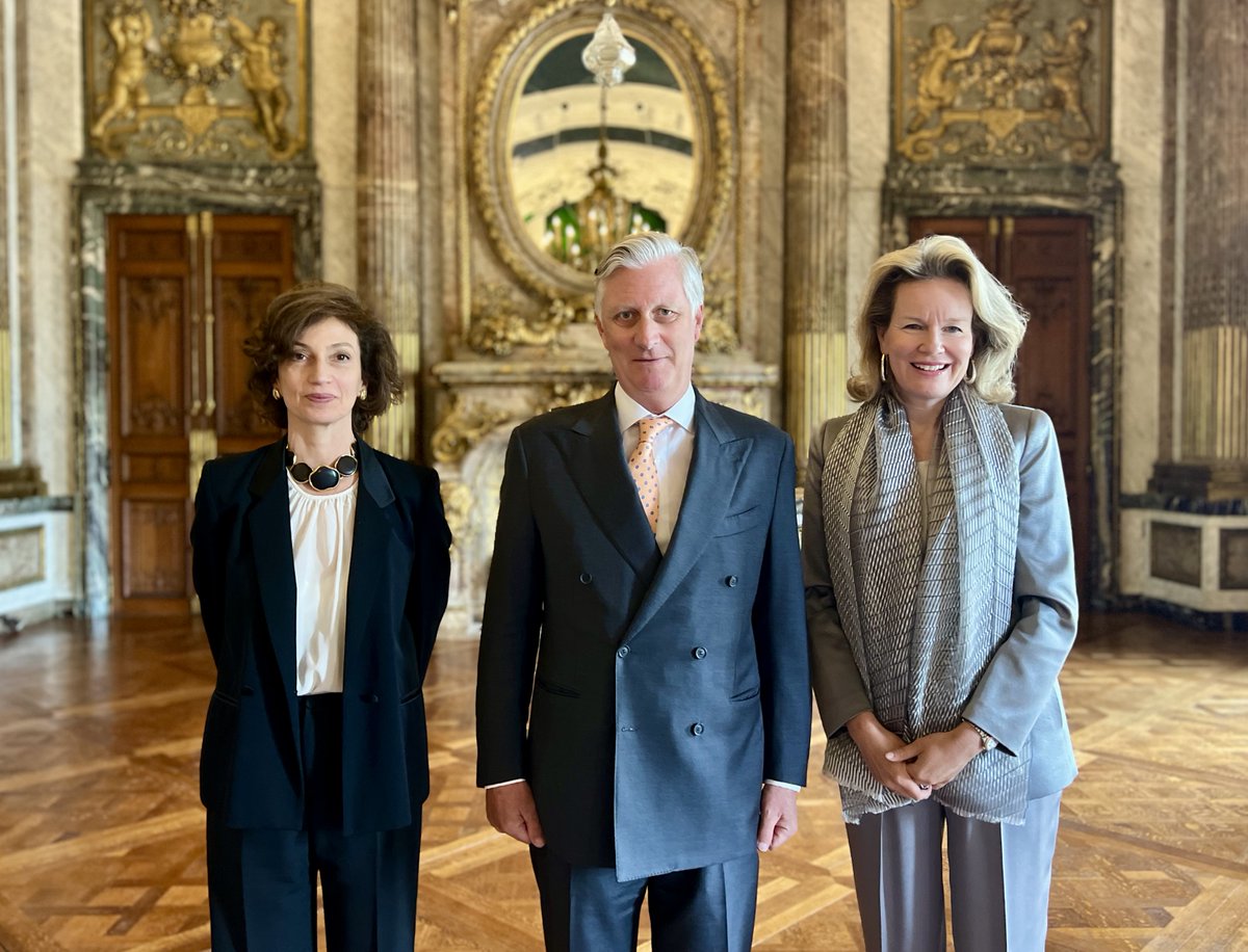 Belgian Royal Palace (@monarchiebe) on Twitter photo La Directrice générale de l’<a href="/UNESCO/">UNESCO 🏛️ #Education #Sciences #Culture 🇺🇳</a>, <a href="/AAzoulay/">Audrey Azoulay</a>, a été reçue par le Roi et la Reine au Palais royal. La Directrice générale de l’<a href="/UNESCO/">UNESCO 🏛️ #Education #Sciences #Culture 🇺🇳</a>, <a href="/AAzoulay/">Audrey Azoulay</a>, a été reçue par le Roi et la Reine au Palais royal.