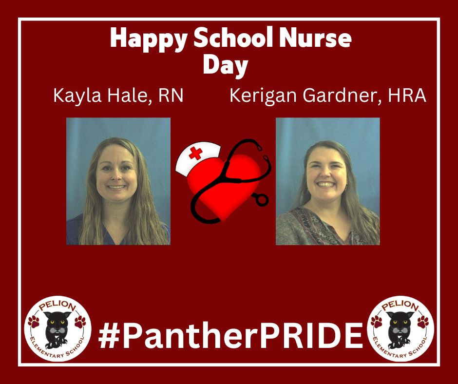 Pelion Elementary (@pes_panthernews) on Twitter photo Attention PES Family! We want to give a massive shout-out to our Nursing Staff on National School Nurse Day! They really show that #PantherPRIDE and always #WinTheDay! These ladies care for and about our little Panthers! WE LOVE YOU! <a href="/principalgerald/">Francina</a> <a href="/ShirleyWaldy/">Shirley Waldy</a> <a href="/DeanneRicard/">Deanne Ricard</a> Attention PES Family! We want to give a massive shout-out to our Nursing Staff on National School Nurse Day! They really show that #PantherPRIDE and always #WinTheDay! These ladies care for and about our little Panthers! WE LOVE YOU! <a href="/principalgerald/">Francina</a> <a href="/ShirleyWaldy/">Shirley Waldy</a> <a href="/DeanneRicard/">Deanne Ricard</a>