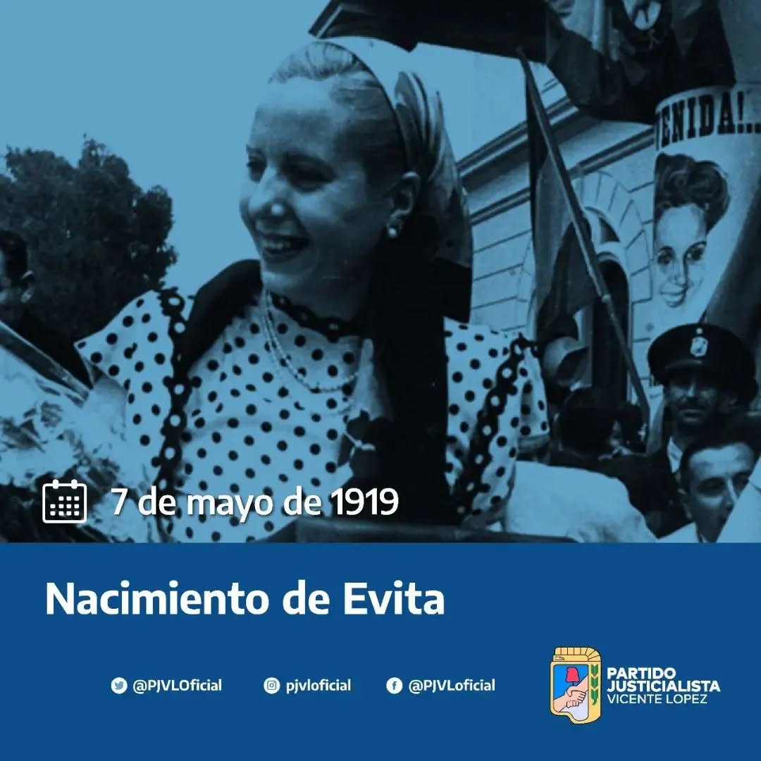 7 de Mayo de 1919 • Nacimiento de Evita

106 años del natalicio de nuestra jefa espiritual ✌🏽

"Si este pueblo me pidiese la vida, se la daría cantando"