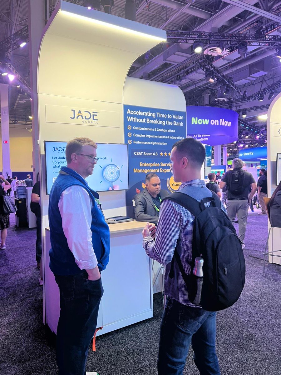Jade (@jadeglobal) on Twitter photo Day 1 at #Knowledge2025 kicked off with energy, insights & great company!
Huge thanks to our customers, the <a href="/ServiceNow/">ServiceNow</a> team & partners we connected with today.
We’re just getting started—more to come!
#Know25 #JadeGlobal Day 1 at #Knowledge2025 kicked off with energy, insights & great company!
Huge thanks to our customers, the <a href="/ServiceNow/">ServiceNow</a> team & partners we connected with today.
We’re just getting started—more to come!
#Know25 #JadeGlobal