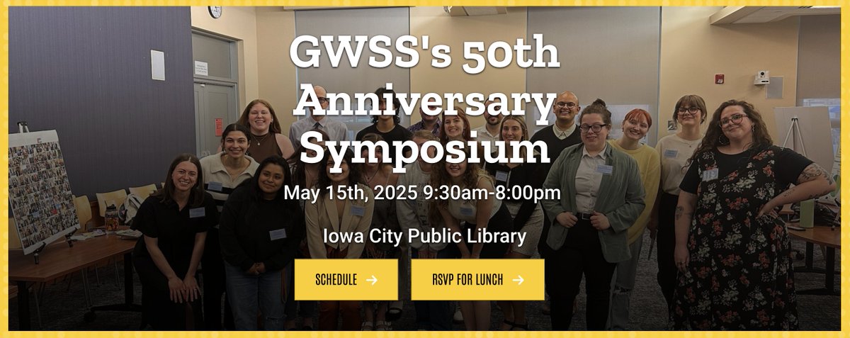 gwss.uiowa.edu/about/gwsss-50…

May 15th. Celebrate 50 years of GWSS at UI! 
RSVP for lunch. See you there!
