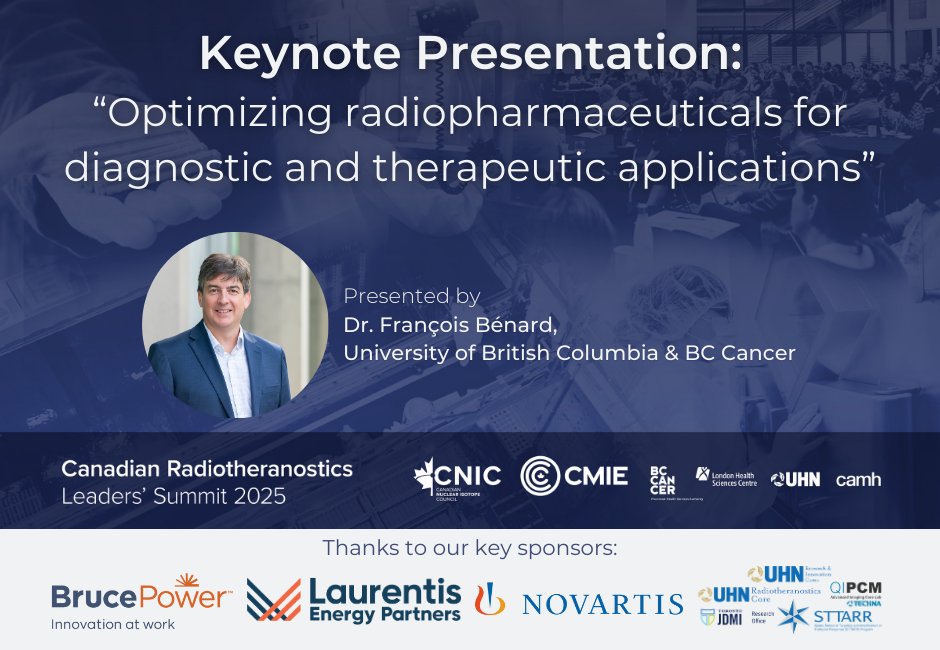 Canadian Nuclear Isotope Council (@isotopescanada) on Twitter photo We’re proud to welcome Dr. François Bénard from <a href="/UBC/">University of British Columbia</a> & <a href="/BCCancer/">BC Cancer</a> to the Leaders’ Summit 2025 in June as our keynote speaker.
This innovative and engaging presentation is not to be missed! Limited registration slots remain – find more info & register here: canadianisotopes.ca/2025-leaders-s… We’re proud to welcome Dr. François Bénard from <a href="/UBC/">University of British Columbia</a> & <a href="/BCCancer/">BC Cancer</a> to the Leaders’ Summit 2025 in June as our keynote speaker.
This innovative and engaging presentation is not to be missed! Limited registration slots remain – find more info & register here: canadianisotopes.ca/2025-leaders-s…