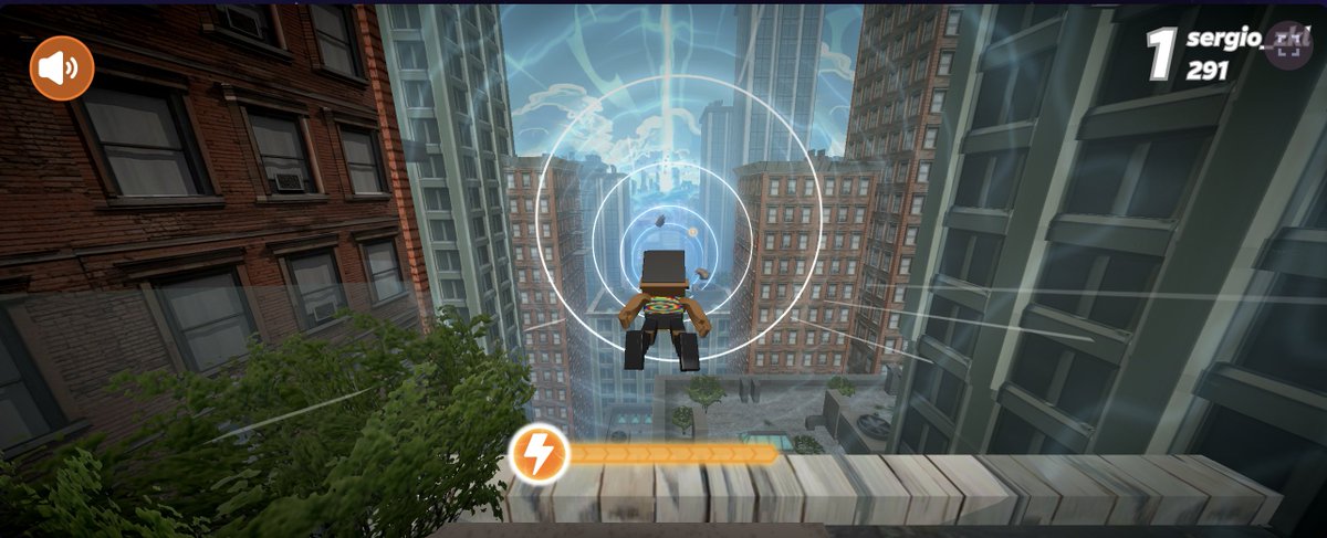 My tie dye Meebit looks amazing flying through the Sky Dive game on <a href="/weareplayerzero/">PlayerZero</a>.
