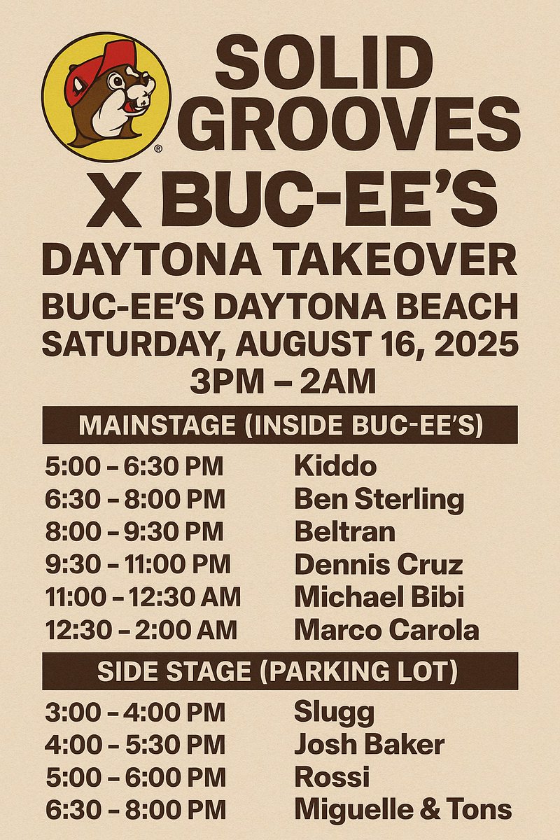 BreakfastBacon1's tweet image. Introducing Solid Grooves at Buc-ees&apos;s in Daytona!!