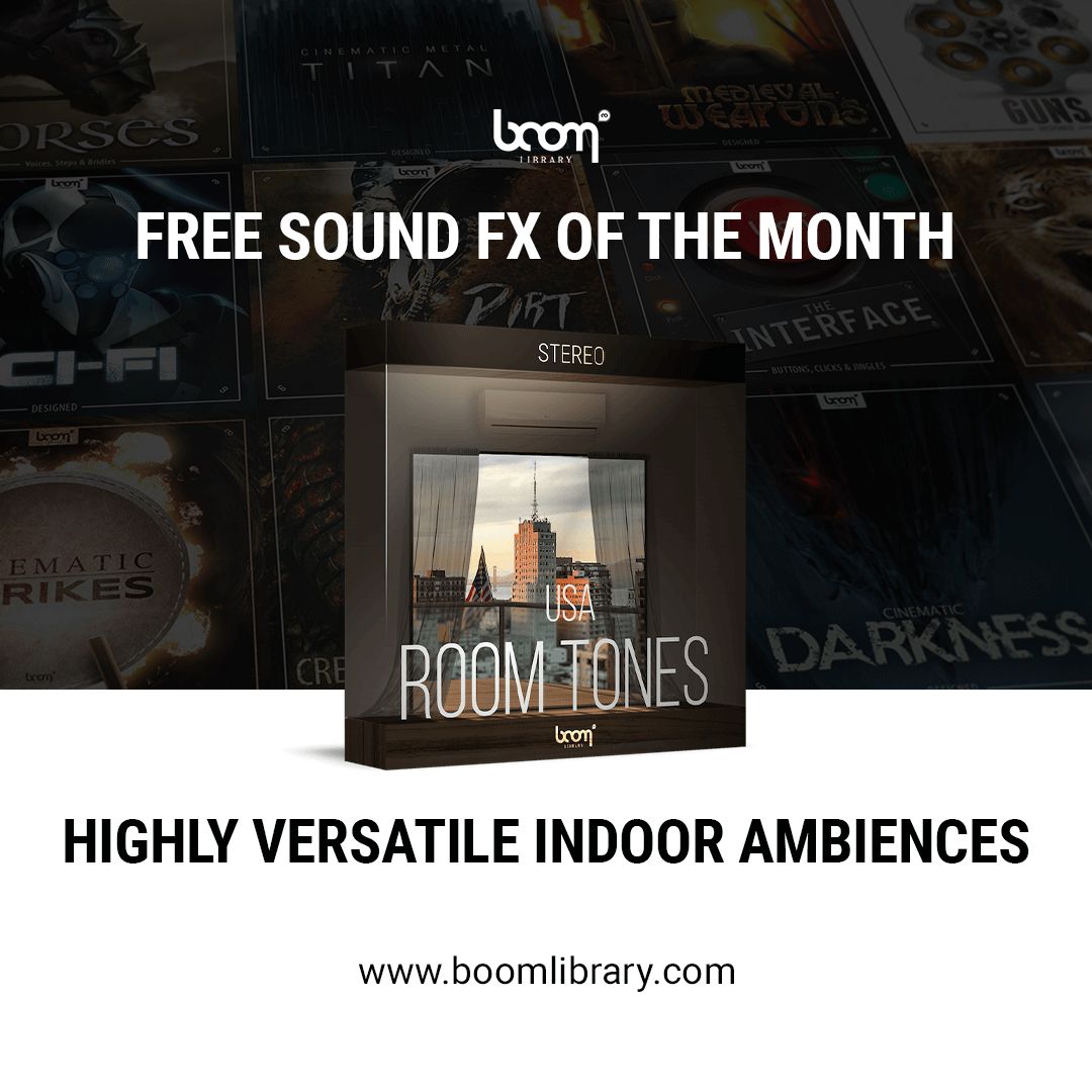 BOOMlibrary's tweet photo. This month, we’re giving away a selection of high-quality ambient sounds from our ROOM TONES USA Stereo library - completely FREE!
🎁 Sign up for our newsletter and grab your FREE download!
https://t.co/ADlulXAimx
#SoundDesign #FreeSounds #RoomTones #AudioPost #BOOMLibrary https://t.co/h9Mo2oabiE