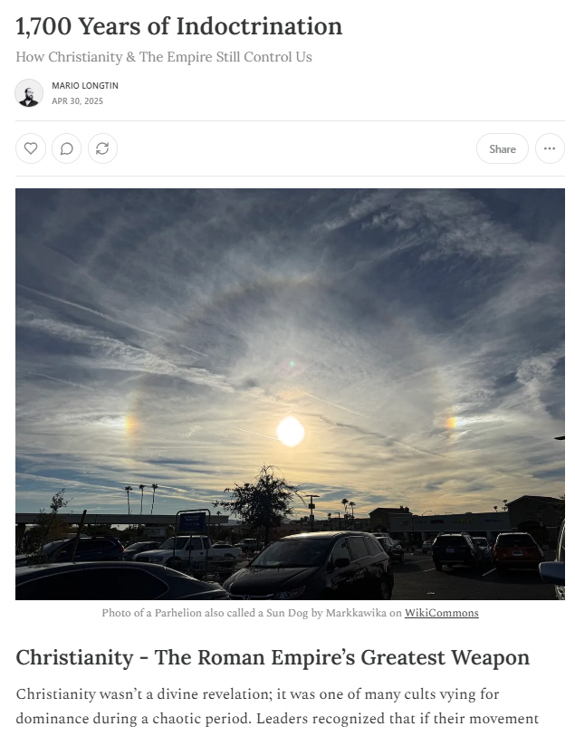 New Article published on Substack - The truth of Christianity.