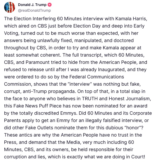 Commentary Donald J. Trump Posts From Truth Social tweet media