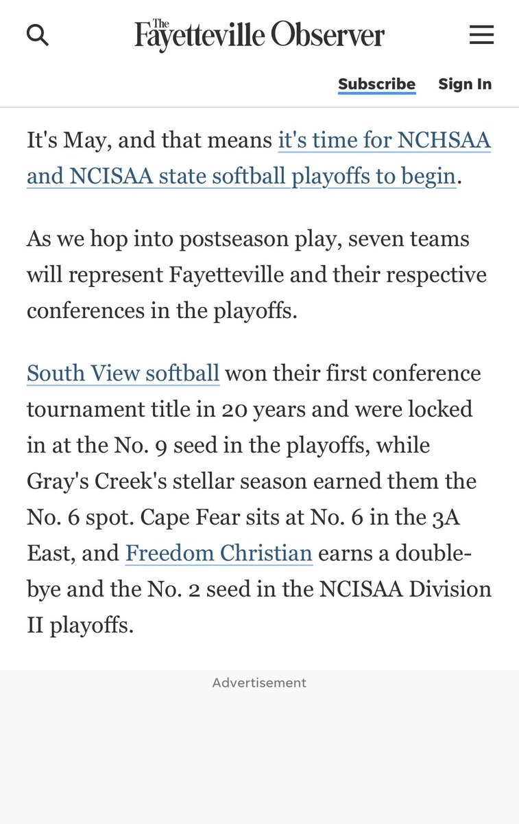 FREED0MAthletic's tweet image. Freedom 🥎 moved up to the @NCISAA1 Div. 2 division this year and earned a 2 seed.
The Patriots will post their first playoff game on Saturday at 1:00 at Freedom field. @910Preps
@HerdSB @UNCP_Softball @GaTechSoftball @ritalynngilman