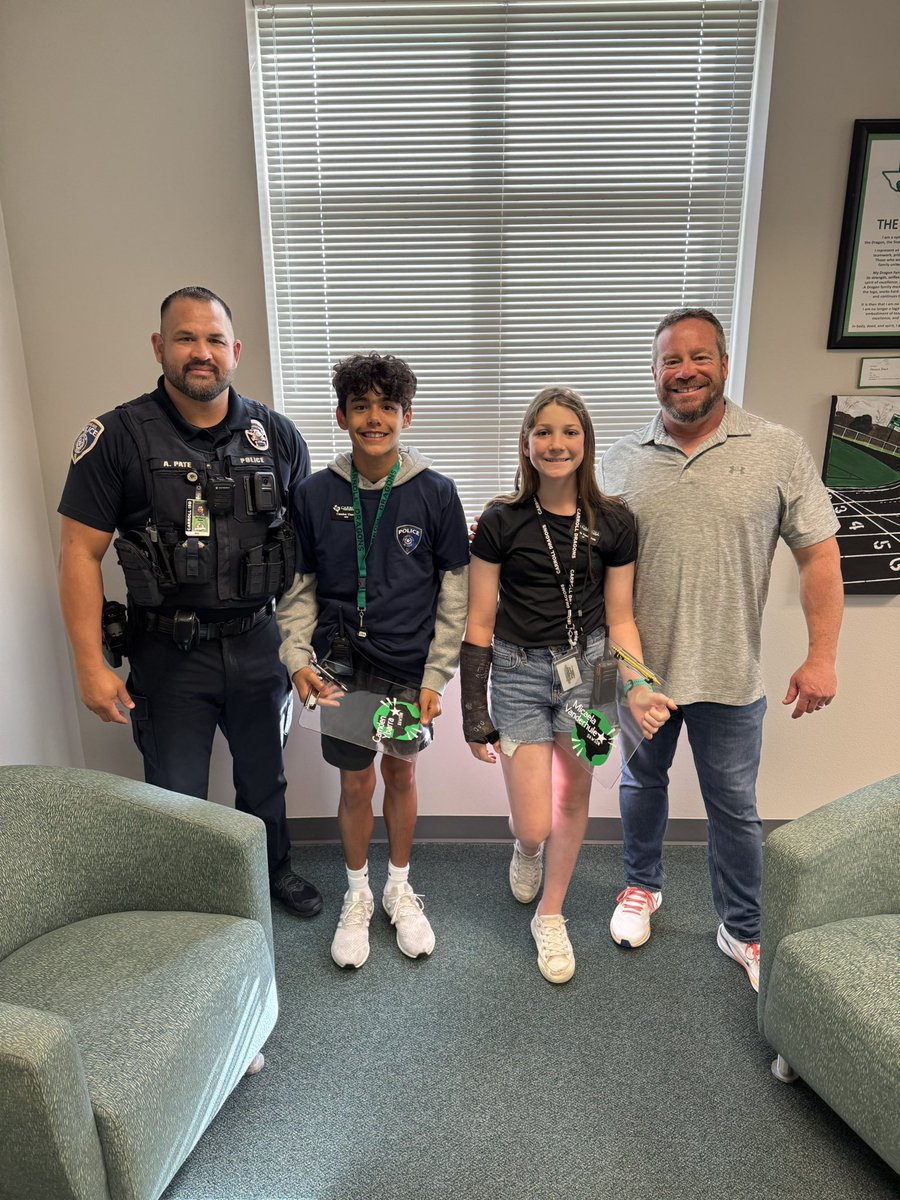 Our SRO &amp; 7th Grade AP of The Day are working hard today! #BuildingRelationships