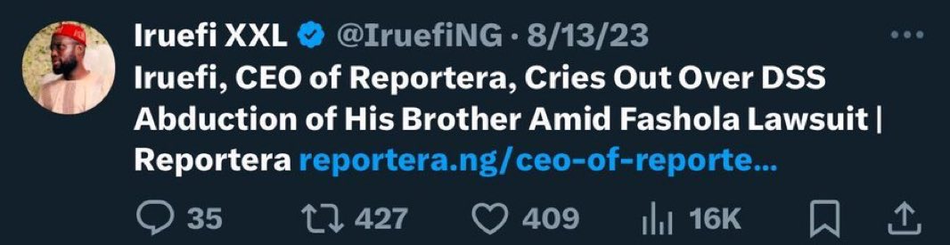 Breaking news 🚨🚨🚨

The man that Nnamdi Emmanuel Ibezim aka Mr Iruefi the ceo of <a href="/ReporteraNews/">Reportera</a> stole N5.3 million naira from has been issued notice of termination from his school because he couldn’t see his school fee to pay. 

Mr Iruefi stole his money and ran away.  💔😭