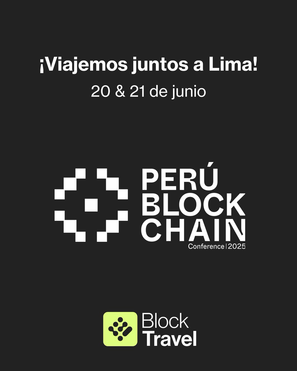 Block Travel Agency (@blocktagency) on Twitter photo llega una nueva edición de <a href="/perublockchain_/">Perú Blockchain Conference 2025</a> y somos agencia de viajes oficial del evento🚀
Si quieren comenzar a planear su viaje a Lima, ya estamos tomando reservas: lnkd.in/dVfuVpTY
Nos vemos en Lima!🛫 llega una nueva edición de <a href="/perublockchain_/">Perú Blockchain Conference 2025</a> y somos agencia de viajes oficial del evento🚀
Si quieren comenzar a planear su viaje a Lima, ya estamos tomando reservas: lnkd.in/dVfuVpTY
Nos vemos en Lima!🛫