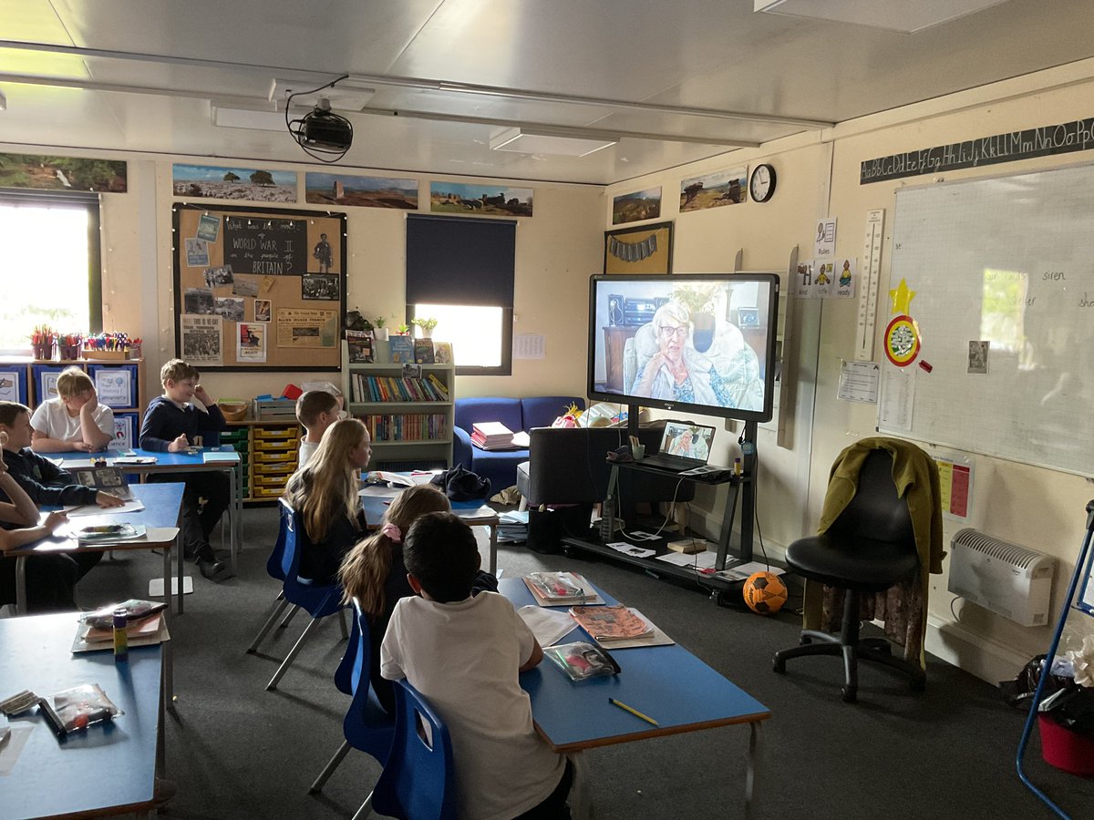 Year 5/6 heard all about Grandma Cynthia’s experience of being evacuated during WW2, and how she felt during the bombings of the Blitz. Thanks Grandma! #QueenswayHistory #VEDay80