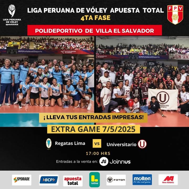 DeportajeD's tweet image. 🏐 5:00 p.m. #ExtraGame 
Hoy conoceremos al rival de @AlianzaLimaVB en la Final de la #LigaPeruana 🇵🇪 de #Voleibol.
¿Regatas Lima o @Universitario?

#deportaje #voleibol 
@joinnus 
@apuestatotalof 
@Latina_pe 
@molten
@NewAthleticPeru