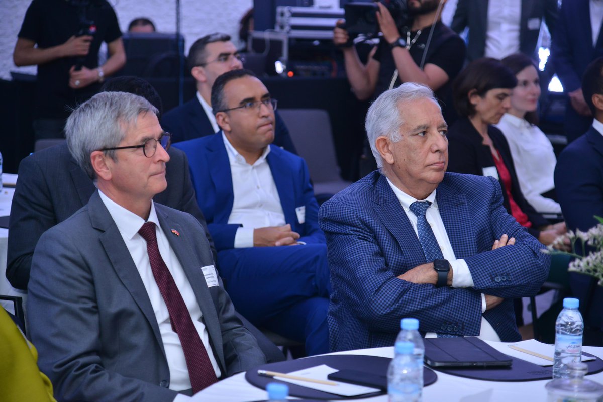 GER_in_Morocco's tweet photo. Our Ambassador 🇩🇪 attended the H2 Global #Roadshow in #Casablanca! 🇲🇦 leads in #renewable energy 🔋 #H2Global offering bankable green hydrogen opportunities while strengthening our partnership #EnergyTransition #GERinMAR https://t.co/NUjdY93LbF