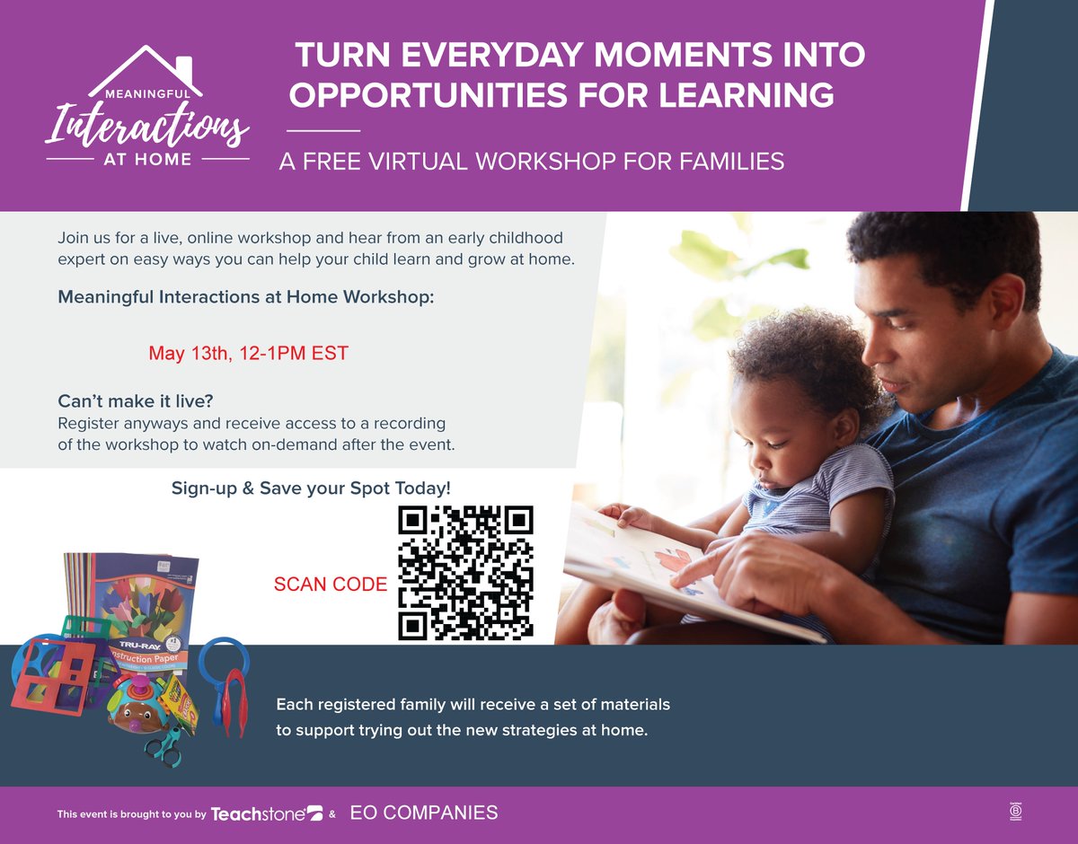 Calling all parents!! Join us for a free, one-hour virtual live workshop designed to empower families and boost your child’s learning through meaningful, everyday interactions.

Register ASAP to reserve your place!