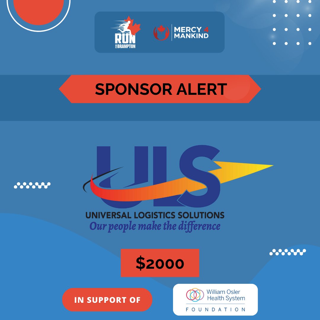 Run For Brampton (@run4brampton) on Twitter photo π¦π£π’π‘π¦π’π₯ ππππ₯π§!
THANK YOU to ULS for their generous $2000 sponsorship in support of our Run for Brampton
Your support helps us make a real impact through the
<a href="/OslerHealth/">William Osler Health System</a>
π
May 11
πCentral Peel Turf Field
Register Now:
raceroster.com/events/2025/10β¦ π¦π£π’π‘π¦π’π₯ ππππ₯π§!
THANK YOU to ULS for their generous $2000 sponsorship in support of our Run for Brampton
Your support helps us make a real impact through the
<a href="/OslerHealth/">William Osler Health System</a>
π
May 11
πCentral Peel Turf Field
Register Now:
raceroster.com/events/2025/10β¦