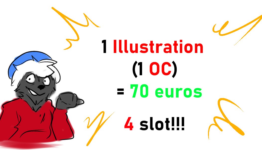 HoytKeyler's tweet photo. "Illustration Soldé"!!!
c'est le vide totale depuis des mois niveau commi' dans ce compte, je réduit donc spécialement les prix pour les illustration avec 4 slot.
-humain/furry accepté
-paypal only
-dm si intéressé
---
RT apprécié https://t.co/PVC4eSYD6C