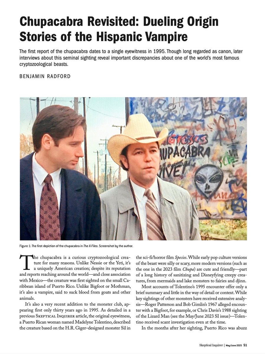 Benjamin Radford (@btradford) on Twitter photo In the new issue of <a href="/SkeptInquirer/">Skeptical Inquirer</a> magazine I have an article revisiting the very first chupacabra sighting, in 1995 Puerto Rico. The original (and only?) eyewitness gave two very different accounts of what she saw... Check it out! #cryptid In the new issue of <a href="/SkeptInquirer/">Skeptical Inquirer</a> magazine I have an article revisiting the very first chupacabra sighting, in 1995 Puerto Rico. The original (and only?) eyewitness gave two very different accounts of what she saw... Check it out! #cryptid
