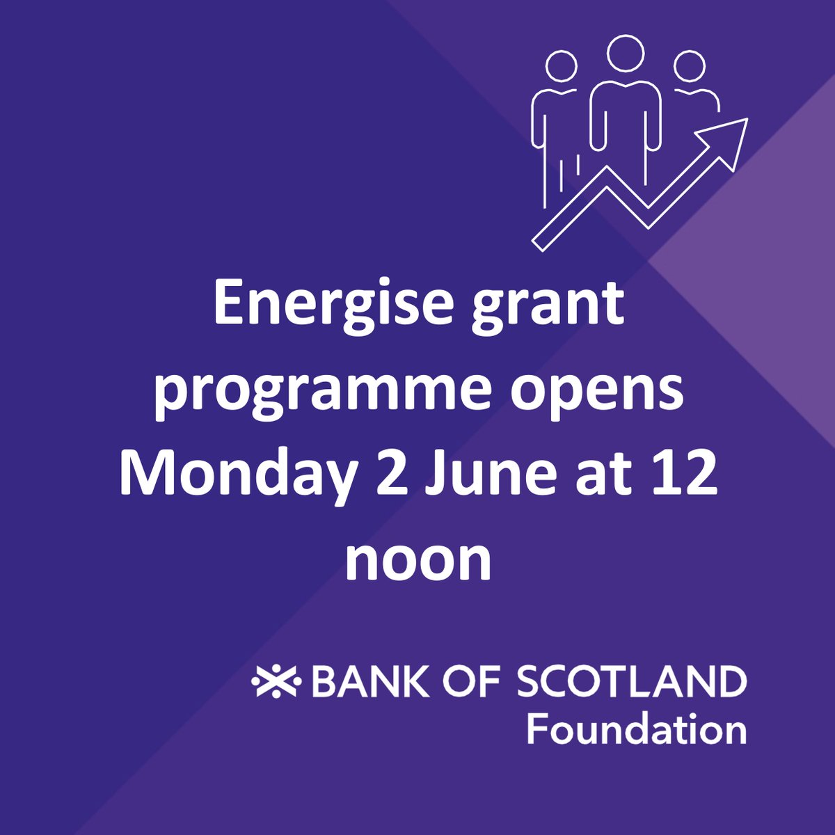Are you a small charity making a difference to people living in vulnerable circumstances? 🌟 Our Energise grants programme will be opening on Monday 2 June @ 12 noon 📅 For details and eligibility, see tinyurl.com/537azdp5