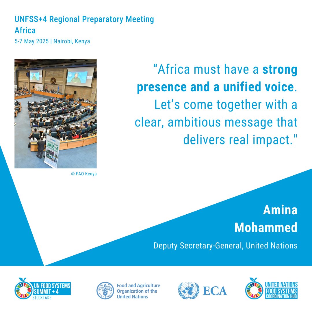With over 20% of Africans facing hunger, <a href="/AminaJMohammed/">Amina J Mohammed</a> calls for urgent investment and a united front. She spotlighted #CAADP’s goal to boost agricultural output by 45% by 2035 and urged all actors—especially private sector and regional development banks – to fuel Africa’s