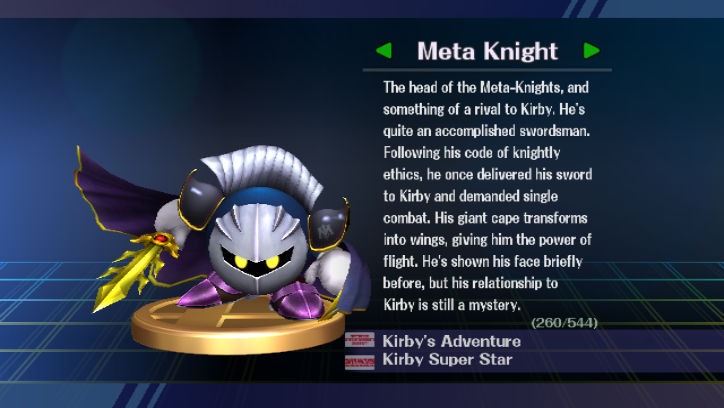 Since this was a discussion on Tumblr a month or so back, Smash Bros is also on the side of Meta Knight's wings = his cape. It's even in his trophy description!