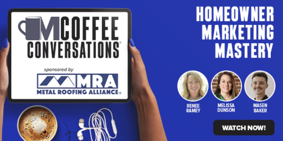 Missed the MRA-sponsored Coffee Conversation on homeowner marketing? ☕ Catch the replay now! 🎧 Listen on Metal Coffee Shop or 🎥 watch on YouTube for expert tips on connecting with today’s metal roofing customers.

🎧: metalcoffeeshop.com/webinar/homeow…
🎥: youtube.com/watch?v=amN-o3…