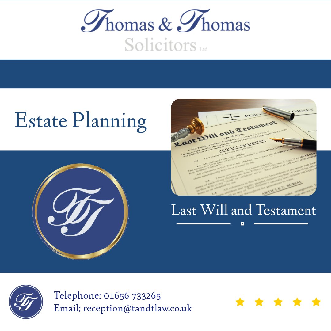 Thomas_ThomasUK's tweet photo. Have you thought about what happens to your estate when you're gone? Writing a will is one of the most important steps you can take to protect your loved ones and ensure your wishes are respected.
#WillsAndProbate #LegalAdvice #ThomasAndThomasSolicitors #PeaceOfMind https://t.co/E0fLNH8Su6