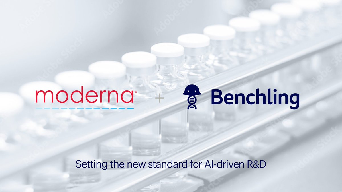 .<a href="/moderna_tx/">Moderna</a> is setting the new standard for #AI-driven research, as they ready their scientists with a unified R&amp;D digital platform powered by Benchling. 

Today we announce our collaboration with Moderna. benchling.com/news/benchling… #BuiltOnBenchling