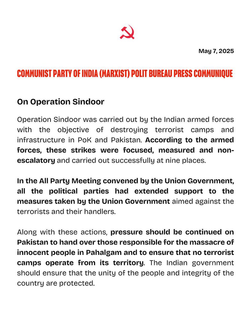 Down with the so-called “Communist” Party of India (Marxist)! A truly disgusting but not surprising statement from a Rotten Party. 

Long live the true Communist Party of India and the People’s War of Liberation — the Communist Party of India (Maoist)!