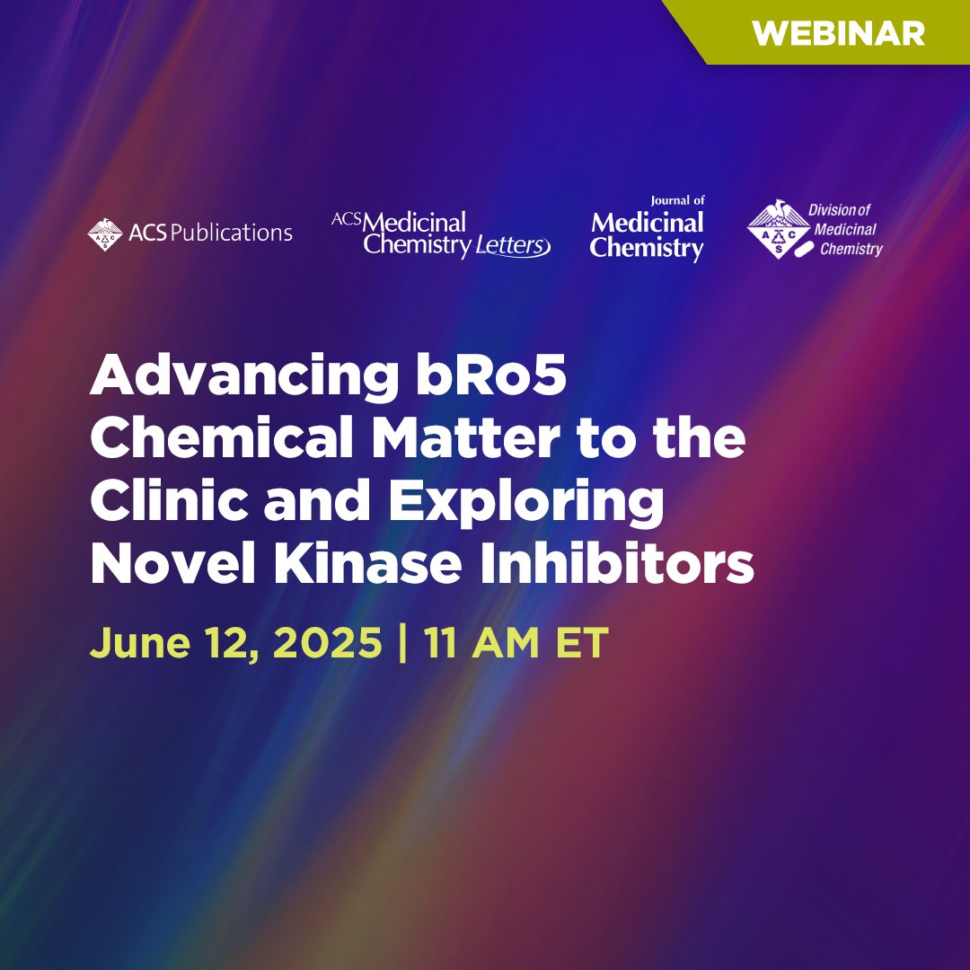 Announcing Prof. David Heppner &amp; Dr. Leslie Burnett are presenting our ‘Advancing bRo5 Chemical Matter to the Clinic and Exploring Novel Kinase Inhibitors’ webinar. 

🗓️ Thursday, June 12 
🕙 11:00 EST 

Register for free: go.acs.org/czG 

#ACSAdvancingbRo5