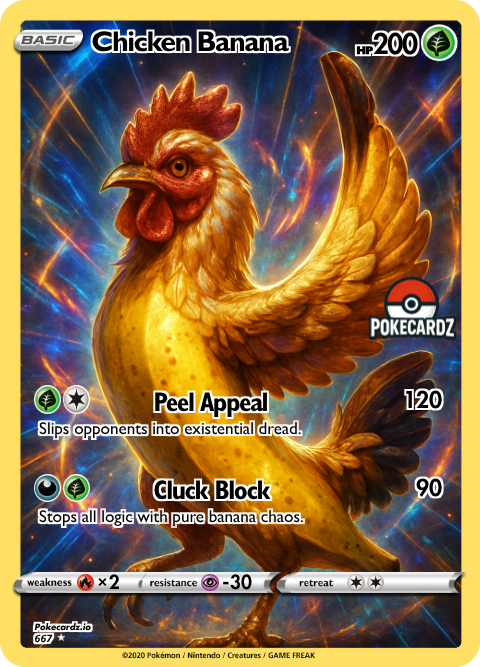 CHICKEN BANANAAA

$CB X $POKEZ

$CB FAM lets join the <a href="/PokecardzIO/">PokecardzIO</a> Community and push together 

9s3EnKxgwZHc9fkfj7JKy78LzAqVWENe8idZfgCzpump